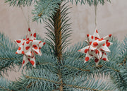 AfroArt Swedish Stars Ornaments in Red and White, pack of two