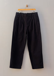 TOAST Bill Cotton Canvas Wide Leg Trousers in Dark Navy