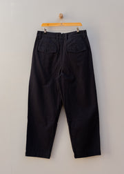 TOAST Bill Cotton Canvas Wide Leg Trousers in Dark Navy
