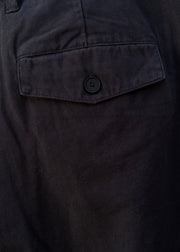 TOAST Bill Cotton Canvas Wide Leg Trousers in Dark Navy