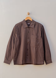 TOAST Elis Garment Dyed Oxford Shirt in Black Walnut