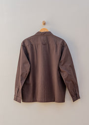 TOAST Elis Garment Dyed Oxford Shirt in Black Walnut