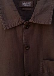 TOAST Elis Garment Dyed Oxford Shirt in Black Walnut