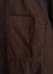 TOAST Elis Garment Dyed Oxford Shirt in Black Walnut