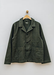 TOAST Unstructured Overdyed Micro Houndstooth Jacket in Grey Olive