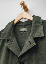 TOAST Unstructured Overdyed Micro Houndstooth Jacket in Grey Olive