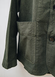 TOAST Unstructured Overdyed Micro Houndstooth Jacket in Grey Olive