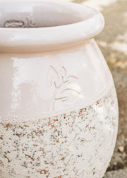 Terres D'Albine Olive Pot with Pink Neck with Burford Leaf Stamp, 60cm