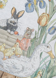 Tessitura Toscana Telerie Tablecloth in Bunny Garden Mezzero, 180x280cm