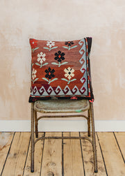 The Kilim Co. Large Kilim Cushion, Style A (Flowers)