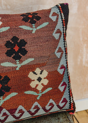 The Kilim Co. Large Kilim Cushion, Style A (Flowers)