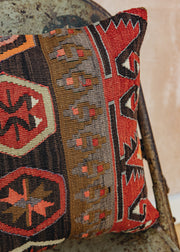 The Kilim Co. Small Kilim Cushion, Style D (Snowflake)