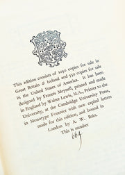 Books The Works of Shakespeare: The text of the First Folio, with Quarto variants and a selection of modern readings, The Nonesuch Press. 1929-33, Edited by Herbert Farjeon, Complete in Seven Vols.
