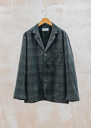 Universal Works Three Button Jacket in Charcoal Wool