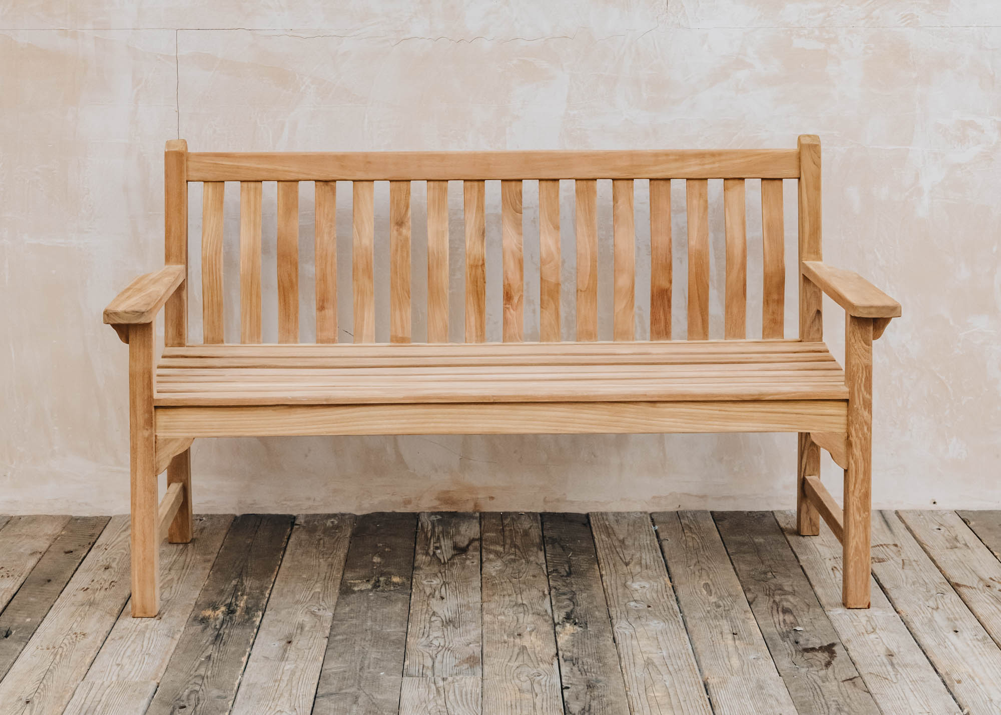 Teak bench with back discount