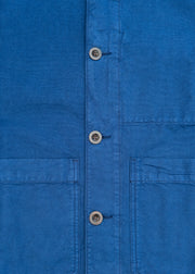 TOAST Garment Dyed Cotton Canvas Stand Collar Jacket in Uniform Blue