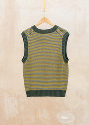TOAST Fine Stripe Wool Cotton Tank in Green Multi