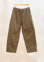 TOAST Gabriel Garment Dyed Cotton Twill Trousers in Khaki