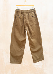 TOAST Gabriel Garment Dyed Cotton Twill Trousers in Khaki