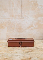 Trunk Shaped Tool Box with Catch in Antique Brown