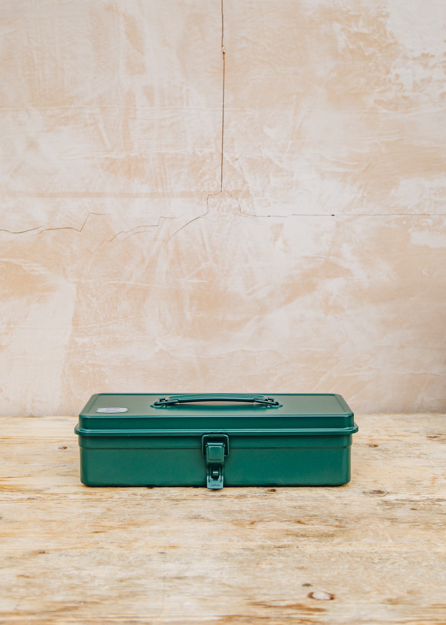 Trunk Shaped Tool Box with Catch in Antique Green