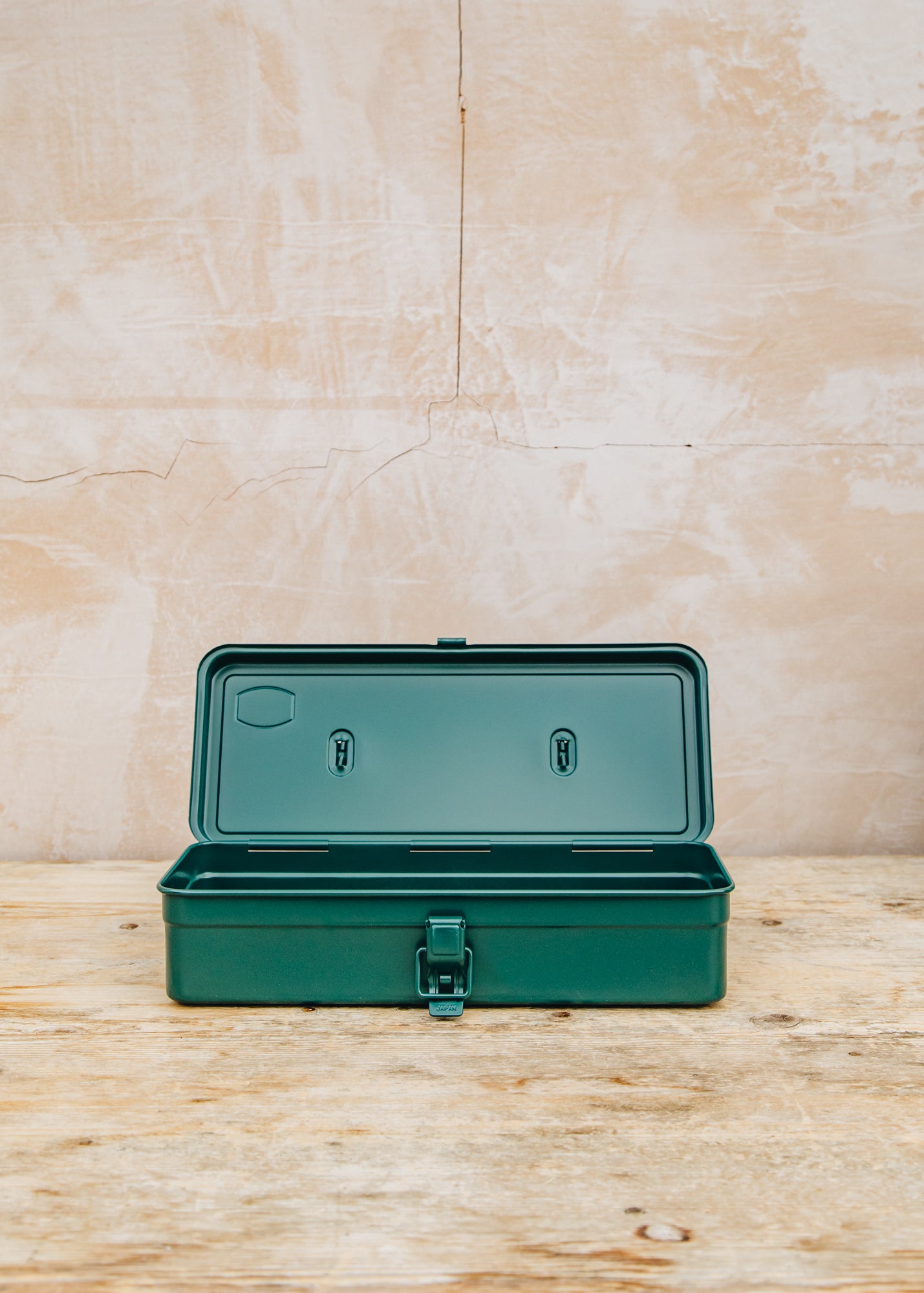 Toyo Trunk Shaped Tool Box with Catch in Antique Green