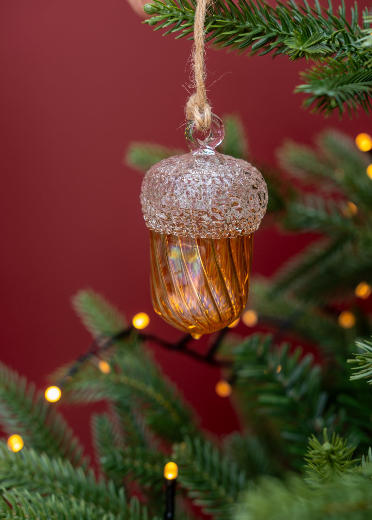 Acorn Bauble in Clear and Gold