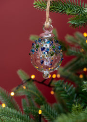 Small Candy Icing Bauble in Blue and Green