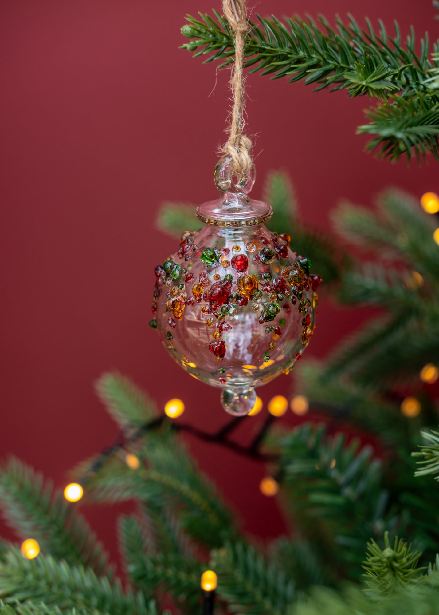 Small Candy Icing Bauble in Gold, Red and Green