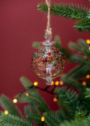 Small Candy Icing Bauble in Gold, Red and Green