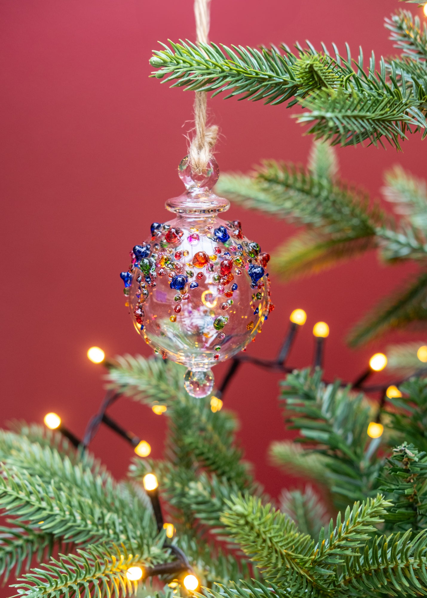 Small Candy Icing Bauble in Pink and Multi
