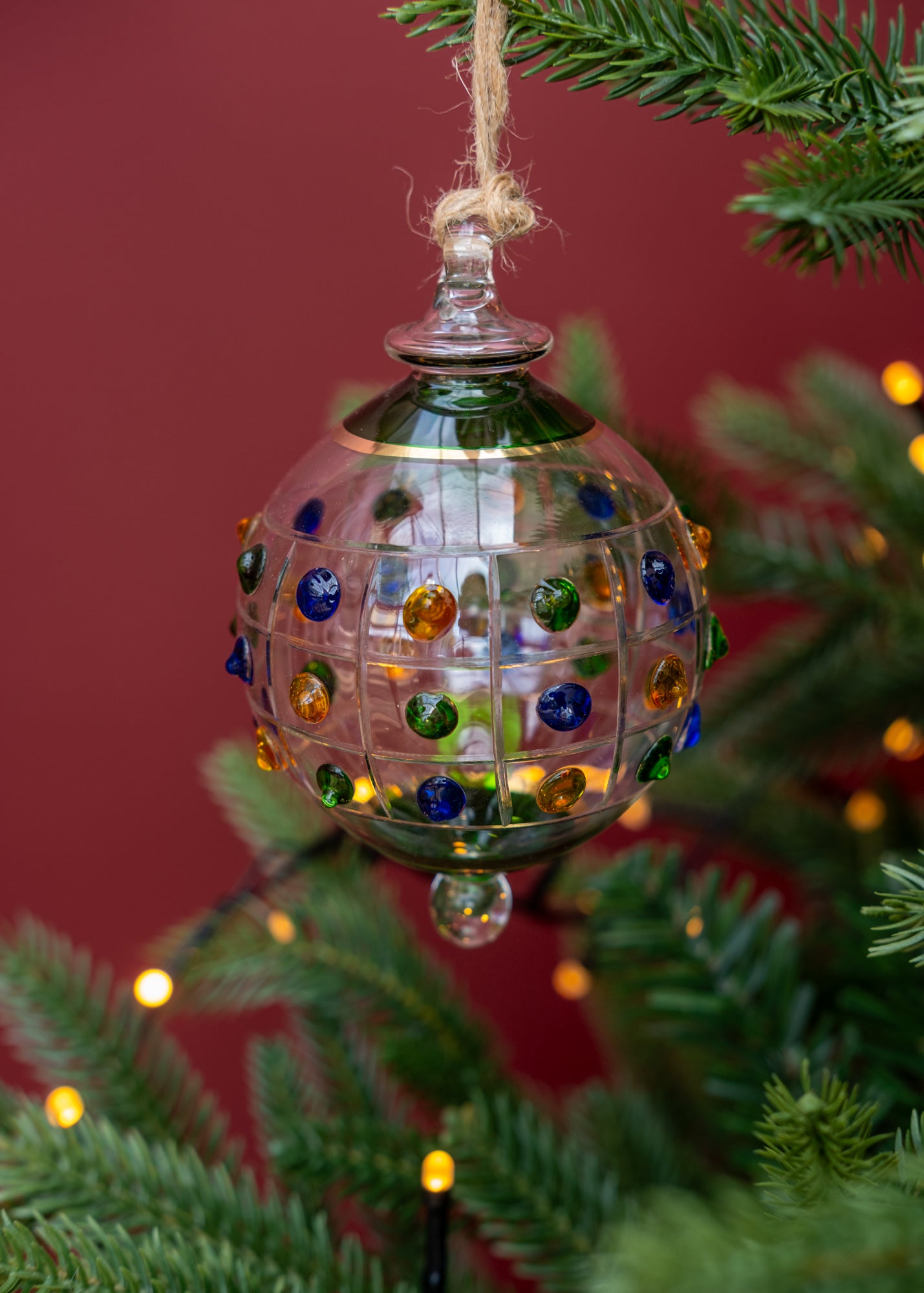 Chess Bauble in Gold, Blue and Green