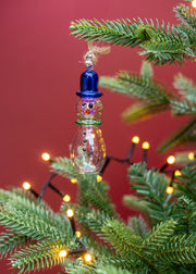 Snowman Bauble in Blue