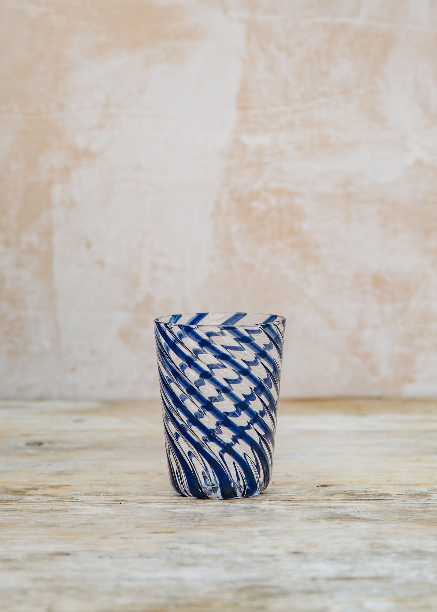 Arwyn Jones Ceramics Impilabile Torchon Drinking Glass in Cobalt Blue