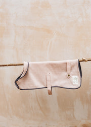 Green & Wild's Tweed Dog Coat in Herringbone Dusky Pink
