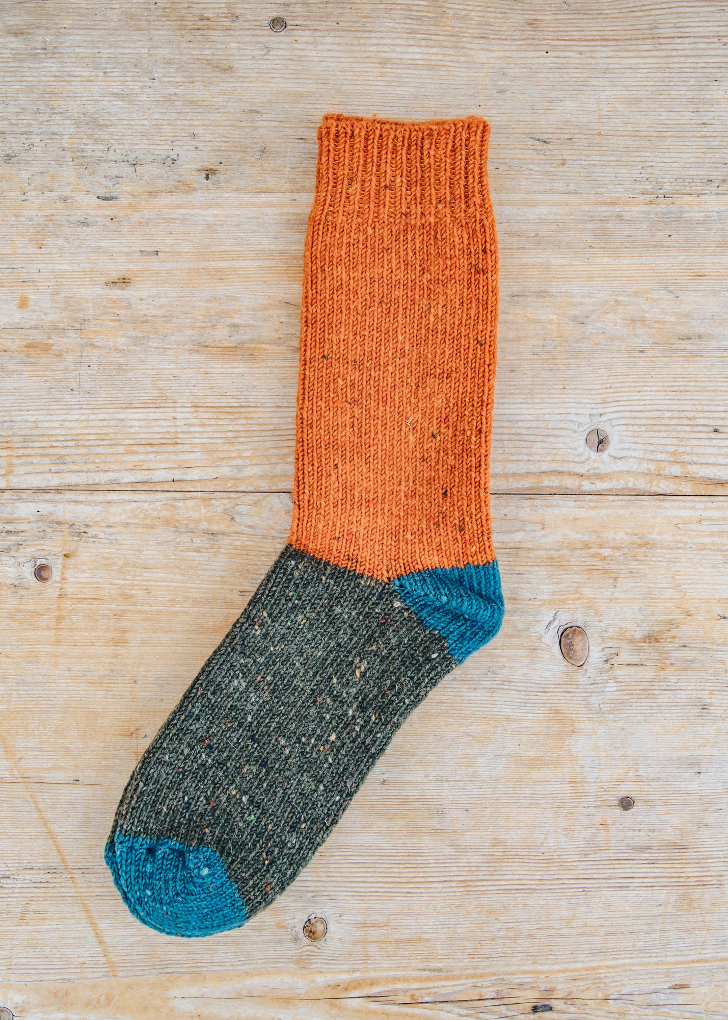 Two Left Feet Agencies Tricolour Socks with Orange Top