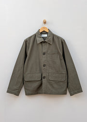 Universal Works Brushed Moleskin Franck Jacket in Olive