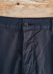 Universal Works Military Chinos in Seersucker Navy