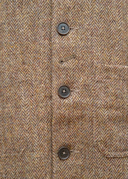 Universal Works Original Harris Tweed Bakers Jacket in Sand and Brown