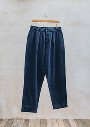 Red Wing Pleated Track Pants in Navy Brushed Moleskin