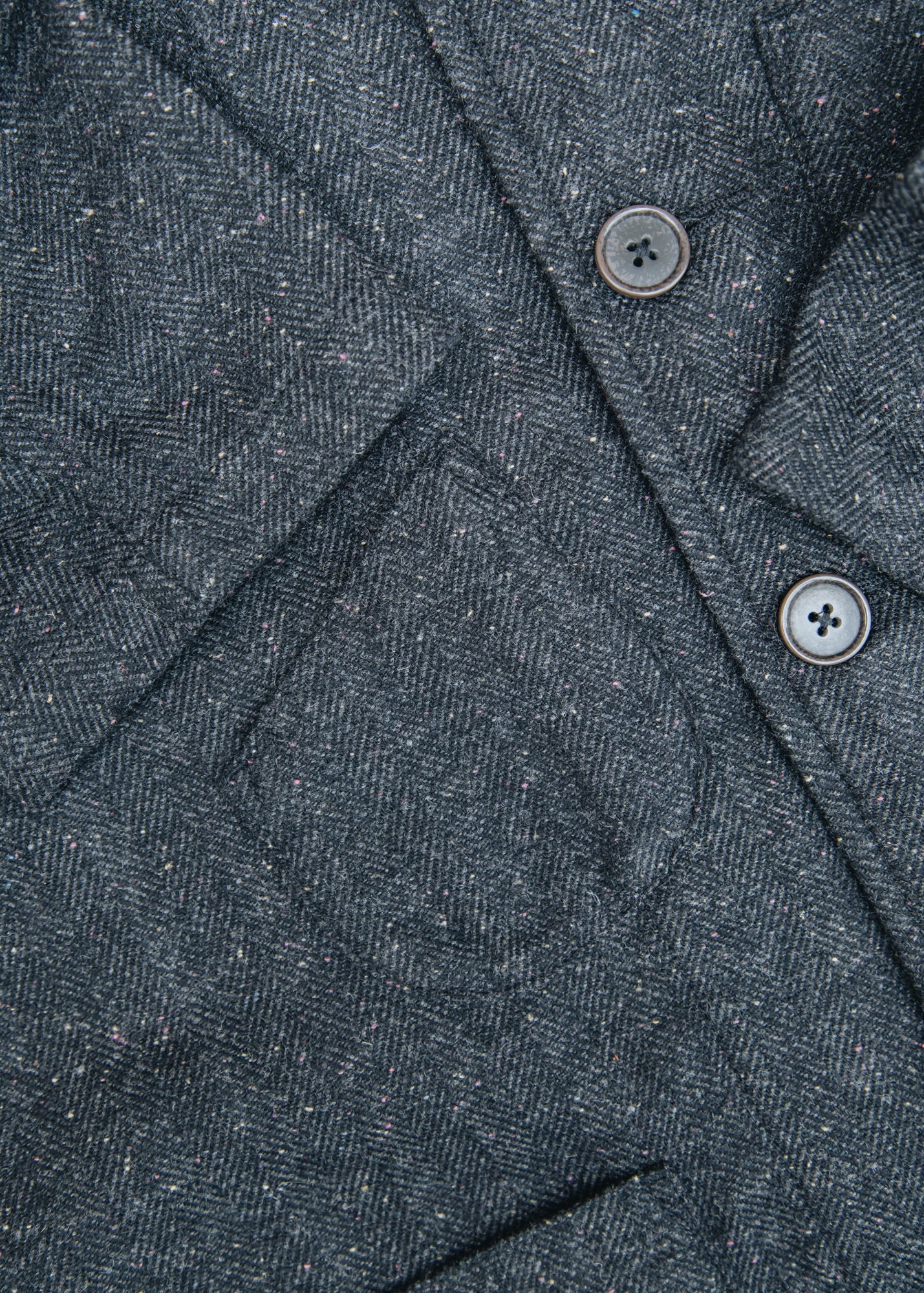 Universal Works Station Jacket in Black Salt N Pepper Tweed