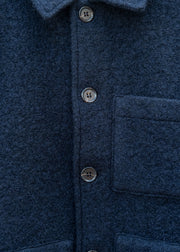 Universal Works Wool Fleece Uniform Jacket in Navy