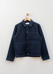 Universal Works Wool Fleece Uniform Jacket in Navy