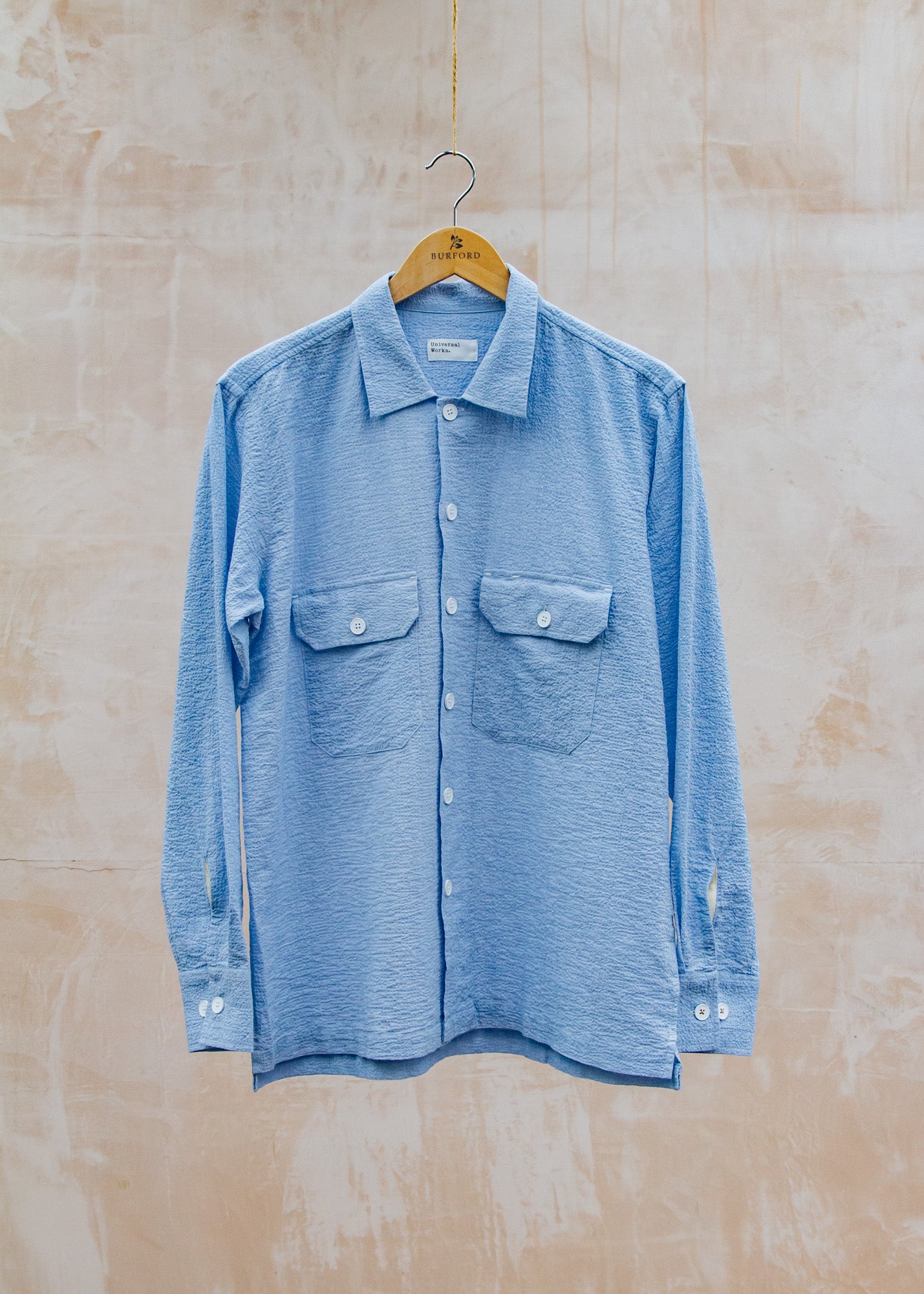 John Smedley Utility Shirt in Pale Blue