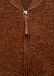 Universal Works Wool Fleece Zip Waistcoat in Cacao