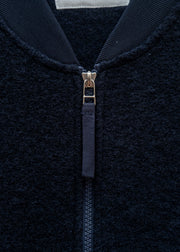 Universal Works Wool Fleece Zip Waistcoat in Navy