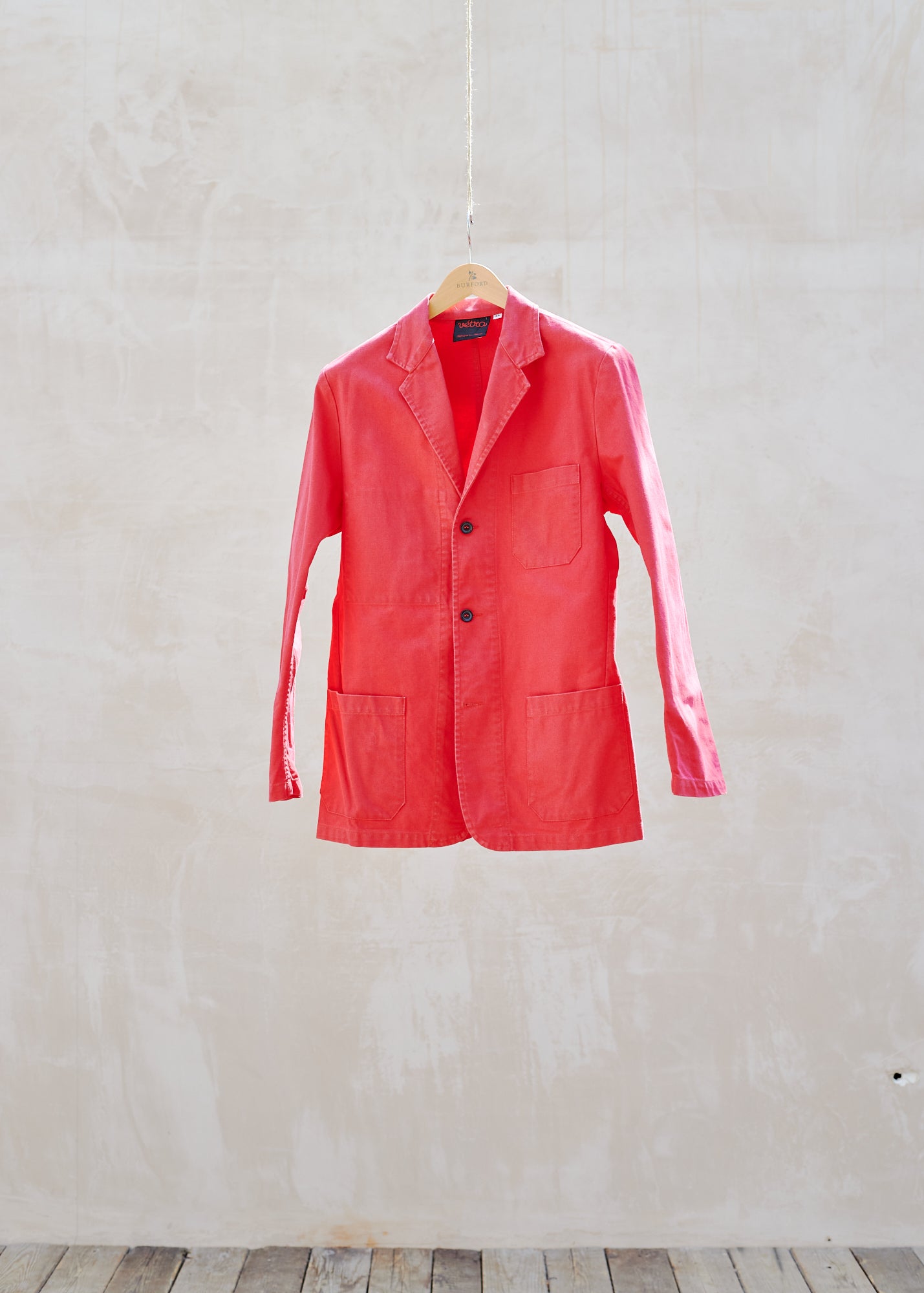Vetra Bright Red Cotton Workwear Jacket - M/L