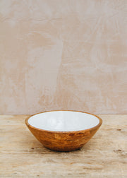The Braided Rug Co. Mango Bowl in White, 24x8cm