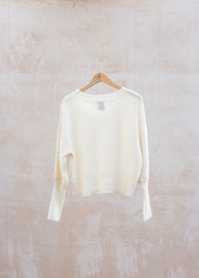 Van Kukil Alina Mutton Sleeve Jumper in Angel White