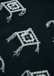 Van Kukil Erin High Neck Tassel Jumper in Deep Shadow